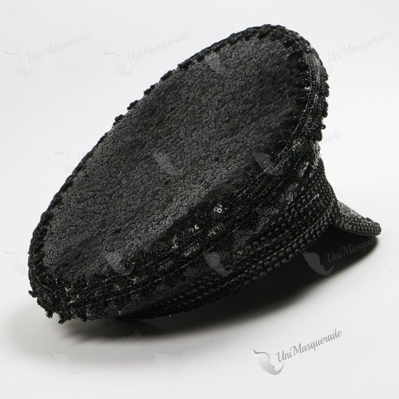 Jewelry Steampunk Black Hat Music Festival & Neon Light Captain Hat - Picture 4 of 4